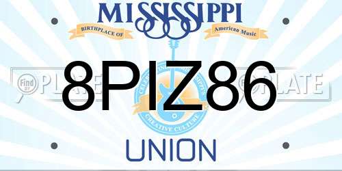 8PIZ86 Mississippi License Plate
