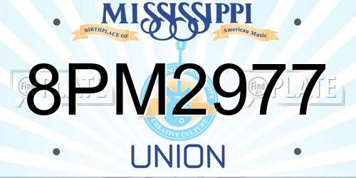 8PM2977 Mississippi License Plate