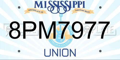 8PM7977 Mississippi License Plate