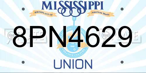 8PN4629 Mississippi License Plate