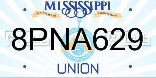 8PNA629 Mississippi License Plate