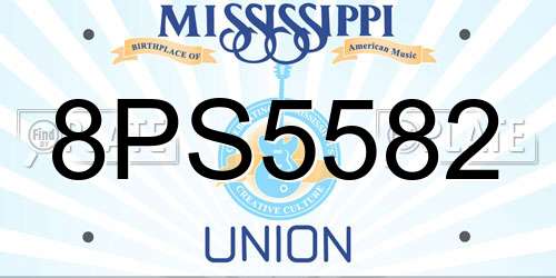 8PS5582 Mississippi License Plate