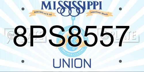 8PS8557 Mississippi License Plate