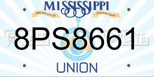 8PS8661 Mississippi License Plate