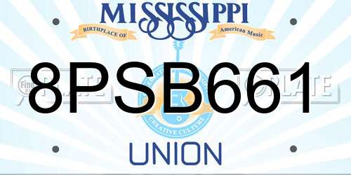 8PSB661 Mississippi License Plate