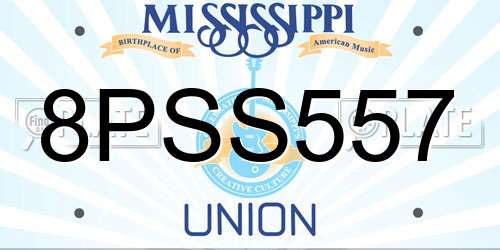 8PSS557 Mississippi License Plate