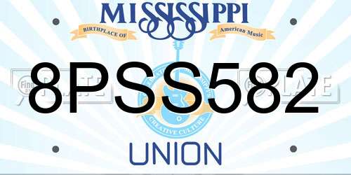 8PSS582 Mississippi License Plate