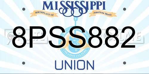 8PSS882 Mississippi License Plate