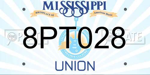 8PT028 Mississippi License Plate