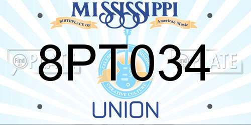 8PT034 Mississippi License Plate
