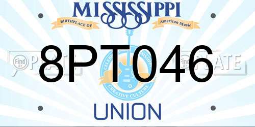 8PT046 Mississippi License Plate