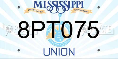 8PT075 Mississippi License Plate