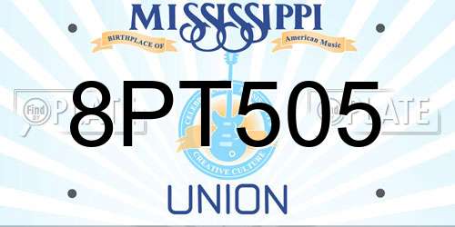 8PT505 Mississippi License Plate
