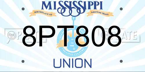 8PT808 Mississippi License Plate