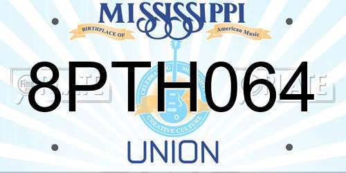 8PTH064 Mississippi License Plate