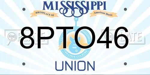 8PTO46 Mississippi License Plate