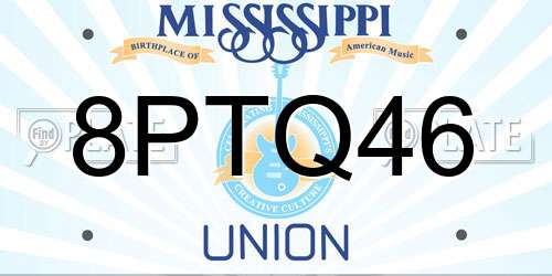 8PTQ46 Mississippi License Plate