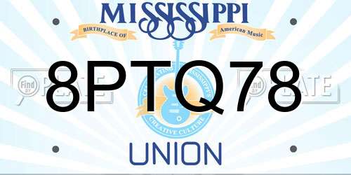 8PTQ78 Mississippi License Plate
