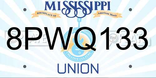 8PWQ133 Mississippi License Plate