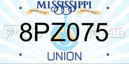 8PZ075 Mississippi License Plate
