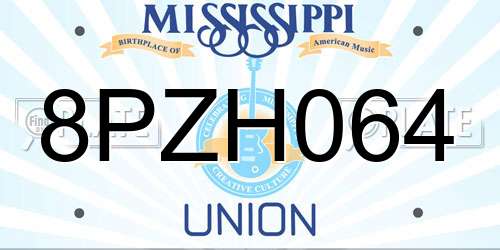8PZH064 Mississippi License Plate