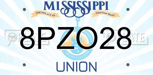 8PZO28 Mississippi License Plate