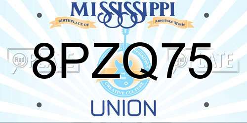 8PZQ75 Mississippi License Plate