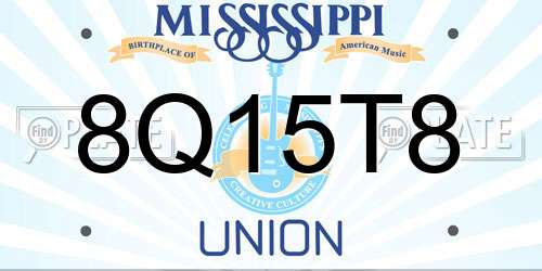 8Q15T8 Mississippi License Plate