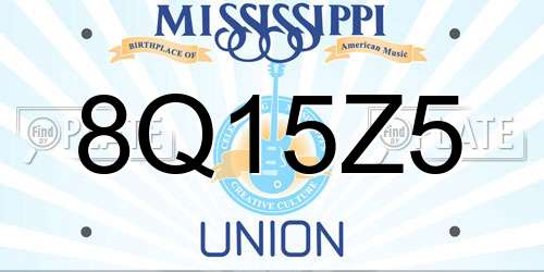8Q15Z5 Mississippi License Plate