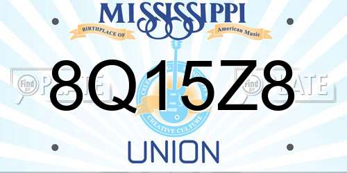 8Q15Z8 Mississippi License Plate
