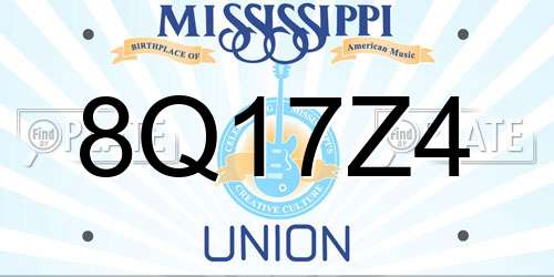 8Q17Z4 Mississippi License Plate