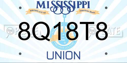 8Q18T8 Mississippi License Plate