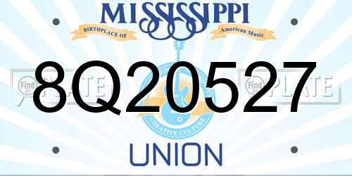8Q20527 Mississippi License Plate