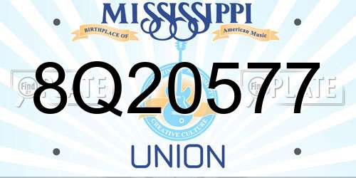 8Q20577 Mississippi License Plate