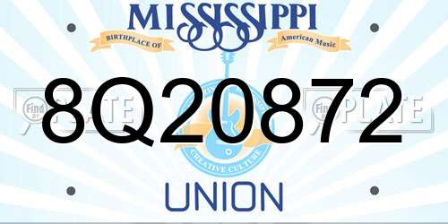 8Q20872 Mississippi License Plate