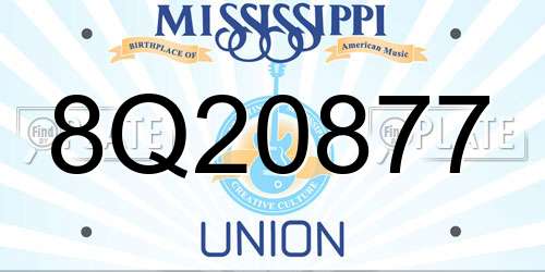 8Q20877 Mississippi License Plate