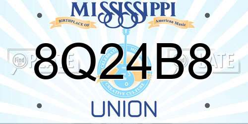 8Q24B8 Mississippi License Plate