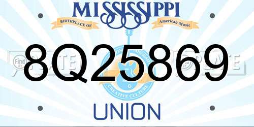 8Q25869 Mississippi License Plate