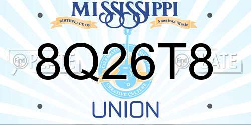 8Q26T8 Mississippi License Plate