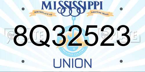 8Q32523 Mississippi License Plate