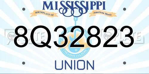 8Q32823 Mississippi License Plate