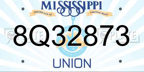 8Q32873 Mississippi License Plate