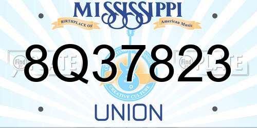 8Q37823 Mississippi License Plate