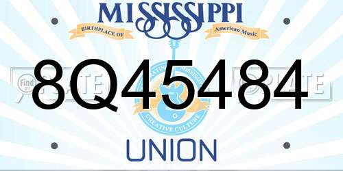 8Q45484 Mississippi License Plate