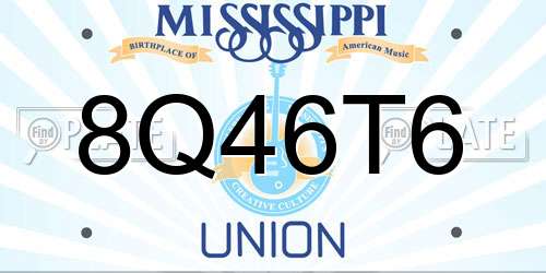 8Q46T6 Mississippi License Plate