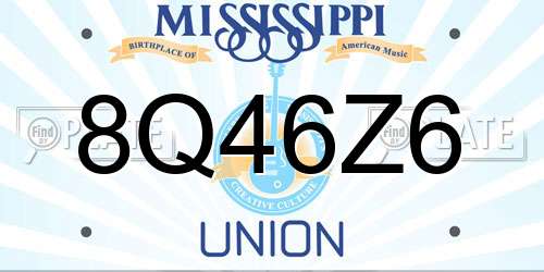 8Q46Z6 Mississippi License Plate