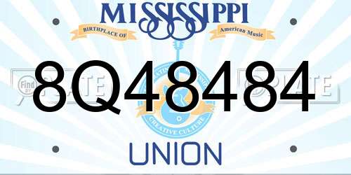 8Q48484 Mississippi License Plate