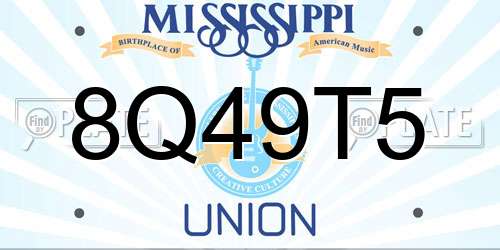 8Q49T5 Mississippi License Plate