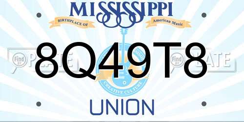 8Q49T8 Mississippi License Plate