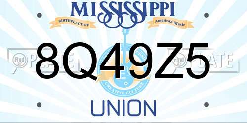 8Q49Z5 Mississippi License Plate